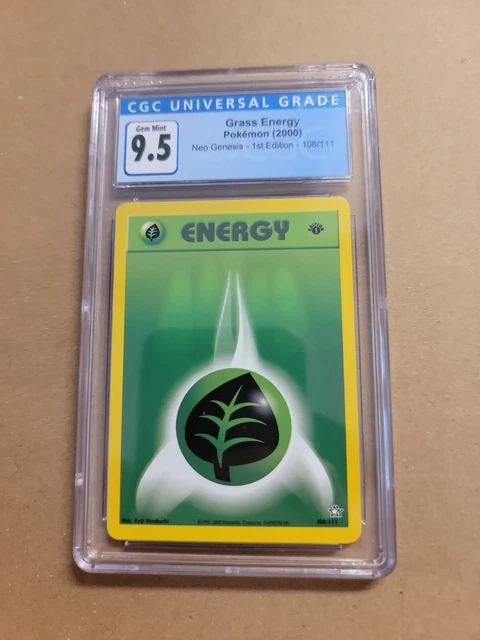 2000 Pokemon Neo Genesis 1St Edition 108 Grass Energy 1St Edition Cgc 9.5