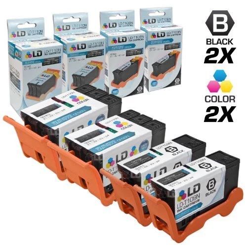 LD Comp HY Ink for Dell Series 24 Black & Color V515w Set of 4: 2 T109N 2 T110N