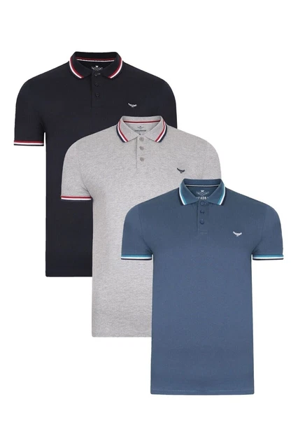 Polo a maniche corte da uomo threadbare taglia S confezione da 3 cotone top da golf uk-lele