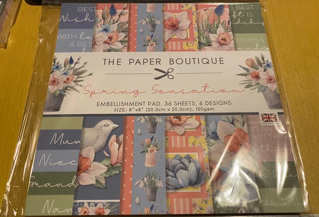 The Paper Boutique - Spring Sensation Verzierungspad - 8x8 36 Blatt - Neu