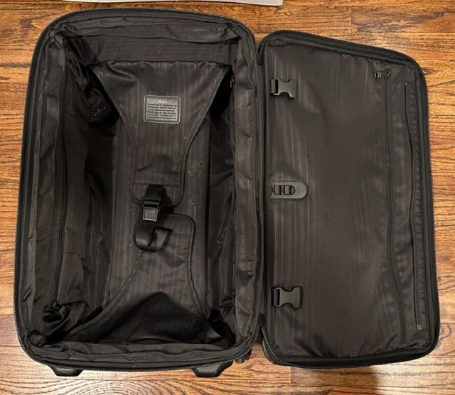 TUMI ALPHA Black Nylon Wheeled Carry-on Suitcase Business 22922DH Expandable 6