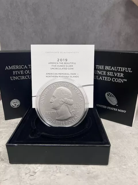 2019-P ATB 5oz Silver Quarter American Memorial with BOX & COA