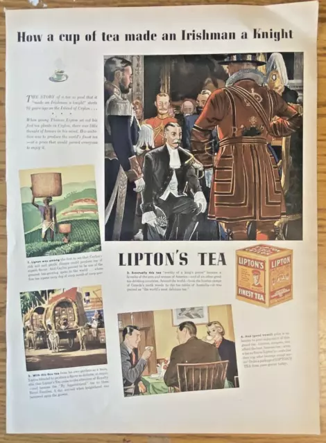 LIPTON TEA Vintage Magazine Advertisement 1930s Full Page 14x10" Original