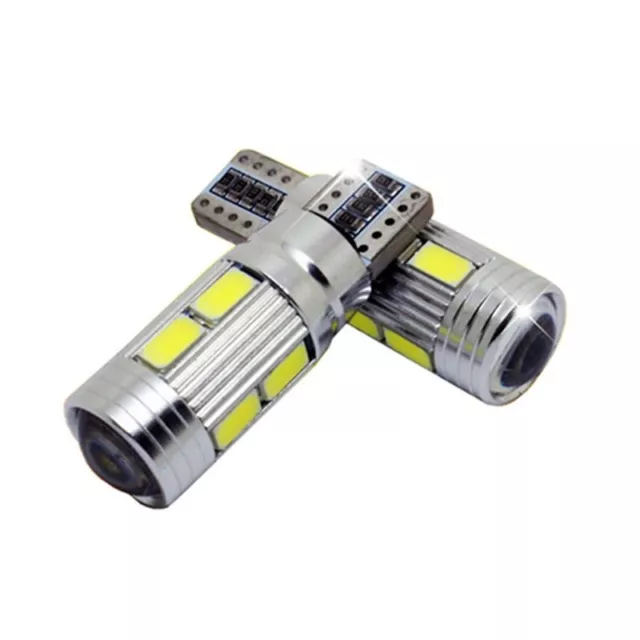 2x Bombillas LED coche T10 W5W 10 SMD Canbus Error Luz Blanca - Nuevas