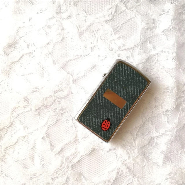 Zippo 1981 Denim Look Ladybug Vintage Slim Oil Lighter