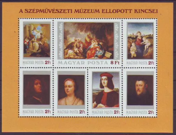 HUNGARY - 1984. Paintings Stolen from Museum of Fine Arts - S/S - MNH