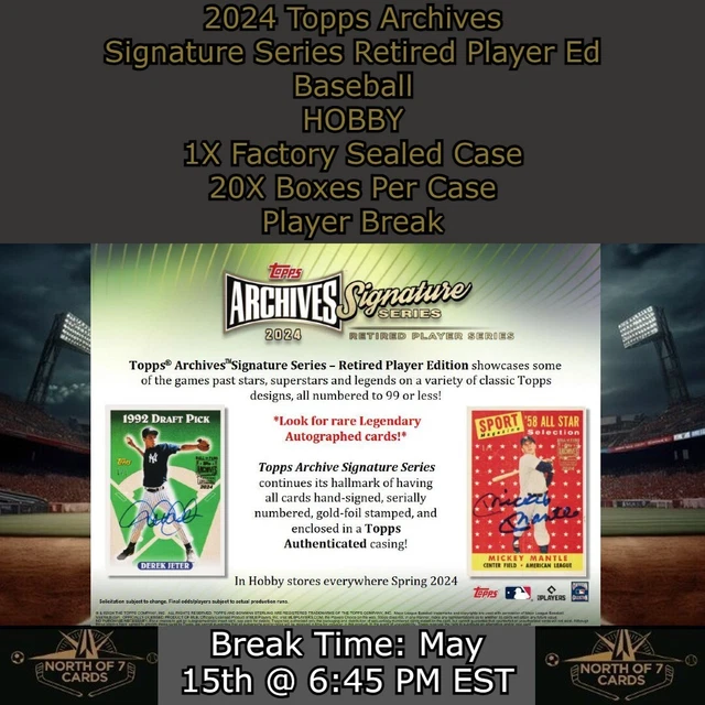 DEREK JETER 2024 Topps Archives Signature Retired 1X Case Player BREAK 1 2.49 PicClick