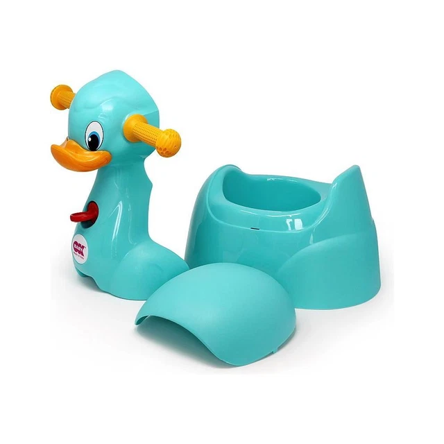 Vasino ergonomico con coperchio Okbaby QUACK Turchese