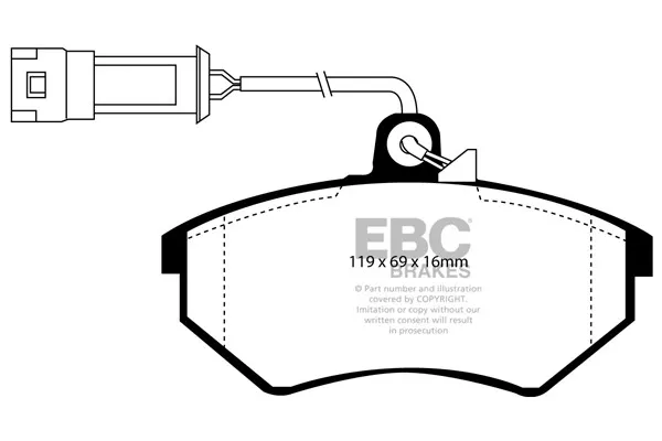 EBC Ultimax Front Brake Pads for VW Golf Mk2 1.8 GTi 16v (140 BHP) (89 > 92)