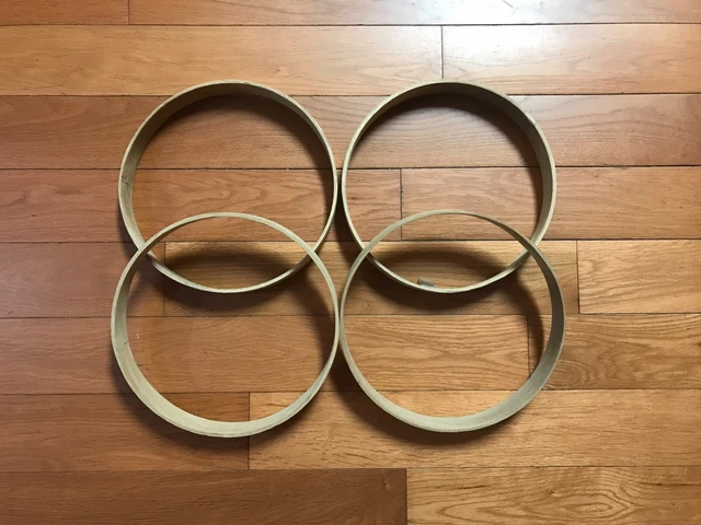 "Lote de 4 aros marcos de 10"" cestas de roble natural de 1 3/8" 3