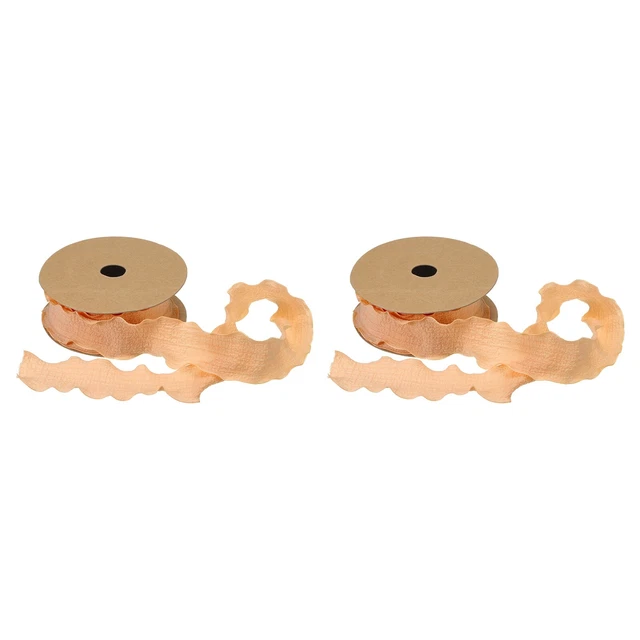 2 piezas cinta de 1,5 pulgadas 10 yardas satinada doble borde volante naranja color liso