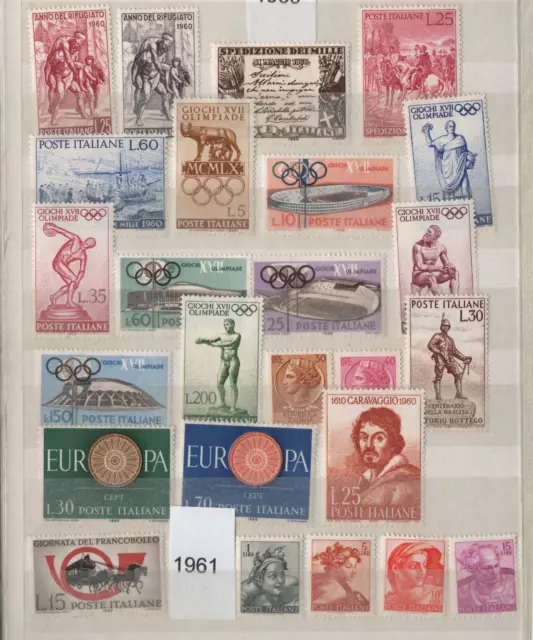 Italy 1960/61 Mint  mostly MNH collection good lot ((I36)