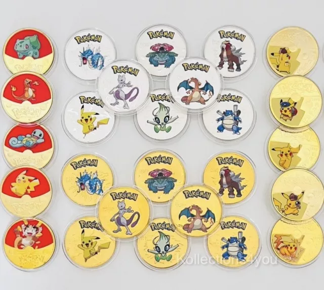 Pokemon Charizard Oro & Argento da Collezione Monete Scheda Set Regalo Souvenir