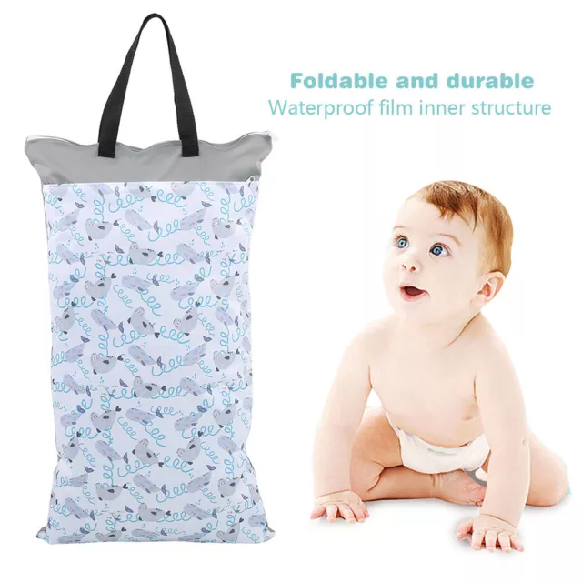 Hanging Wet/Dry Cloth Diaper Bag Waterproof Baby Inserts Nappy Laundry Storage