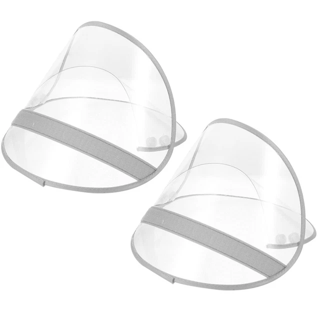 2 Pcs Plastic Miss Rain Poncho Accessory Transparent Hat Brim