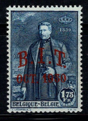 Belgique 1930 Mi. 290 Neuf ** 100% 1.75 Fr, BIT surimprimé