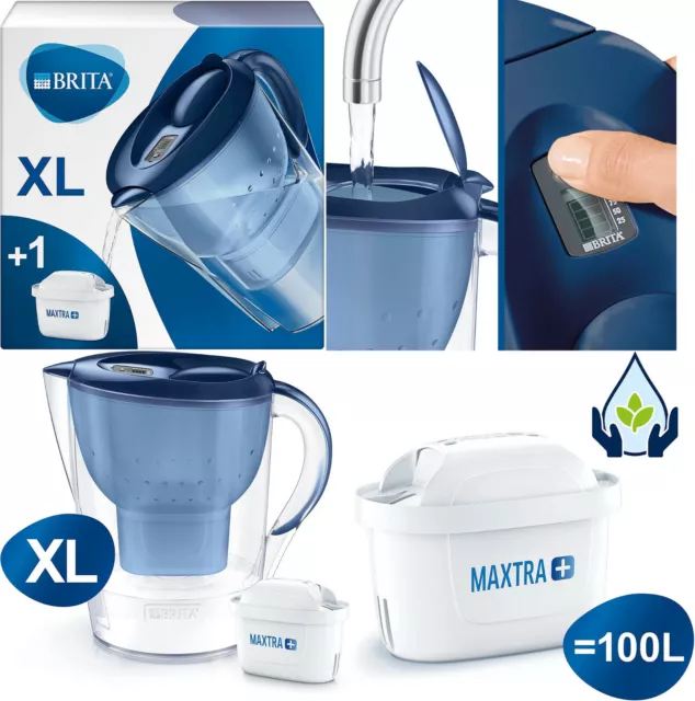 Brita Jarra con filtro de Agua Filtrada 3,5L,1 cartucho Maxtra+,reduce cal cloro