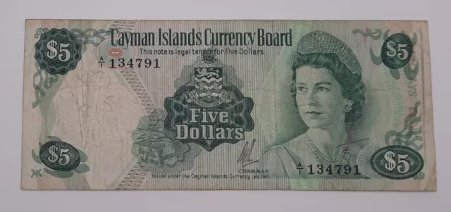 1972 - Cayman Islands Currency Board - $5 Dollars Banknote First Run A1 134791