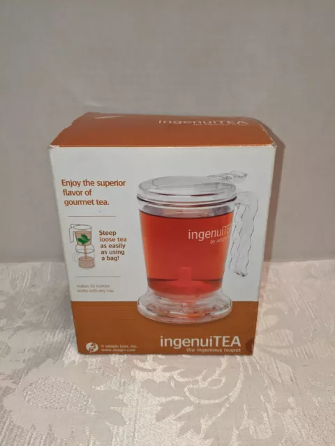 Adagio Teas ingenuiTEA Bottom-Dispensing Teapot, Clear 16 oz