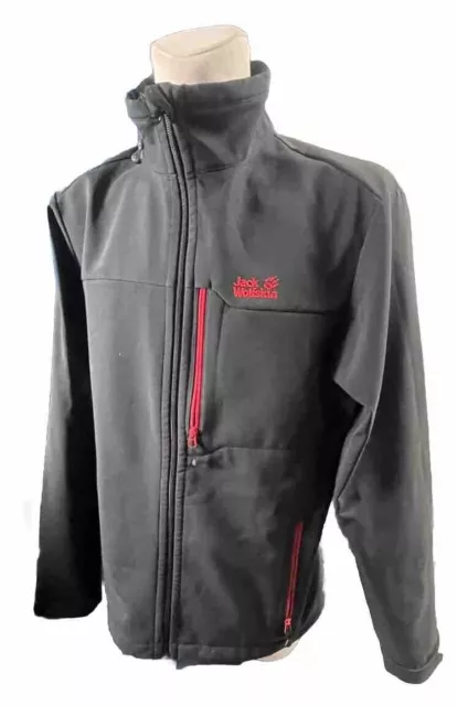 Jack Wolfskin Flex Shield Jacket Softshell Hiking Walking Black Mens. Large