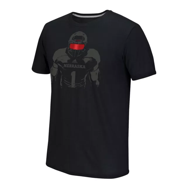 Nebraska Cornhuskers NCAA Adidas Men's Black Facemask Climalite T-Shirt