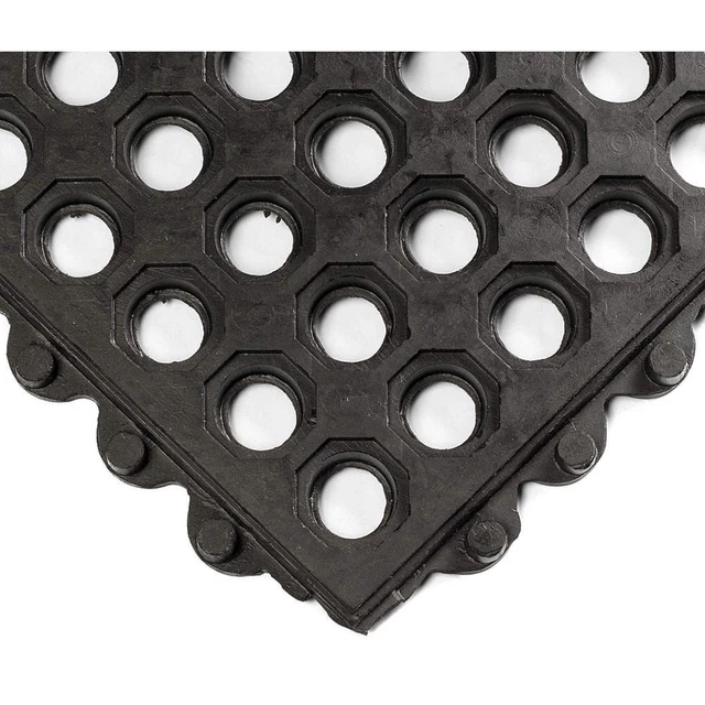 WEARWELL 572 Interlock Drainage Mat,Black,3 ft.x3 ft.