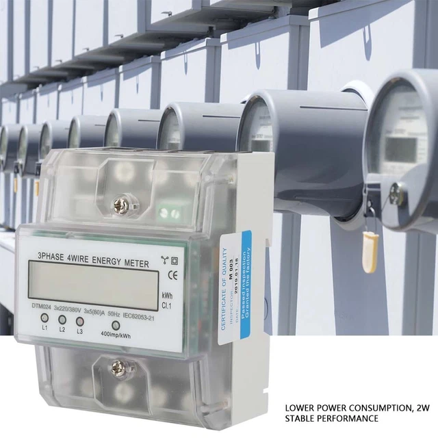 220/380V 5-80A ENERGIEVERBRAUCH Digitaler Stromzähler 3 Phase 4P KWh ...