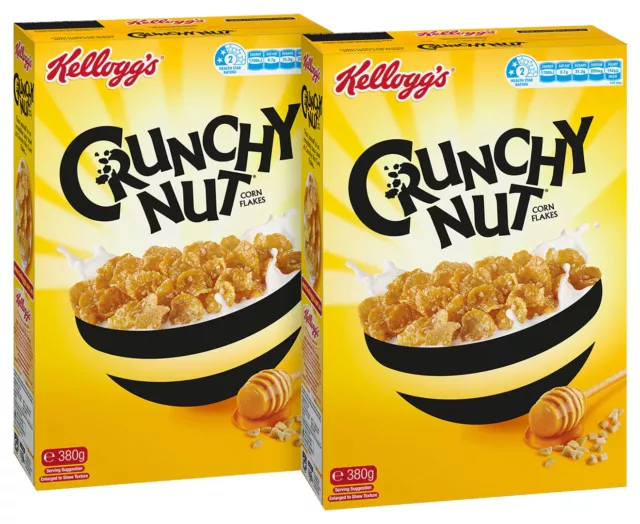 2 x Kellogg's Crunchy Nut Corn Flakes 380g-FREE DELIVERY