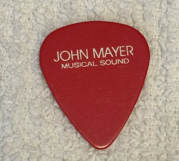 John Mayer Guitar Pick Red Musical Sound Concert Plectrum