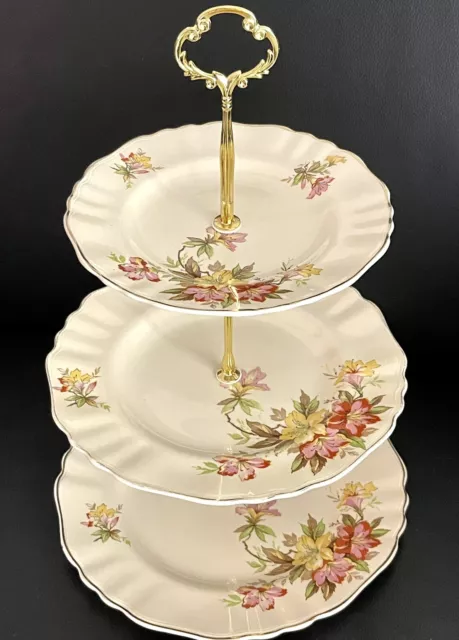 J&G SOL Meakin Sunshine High Tea Cake Stand, English 1930s