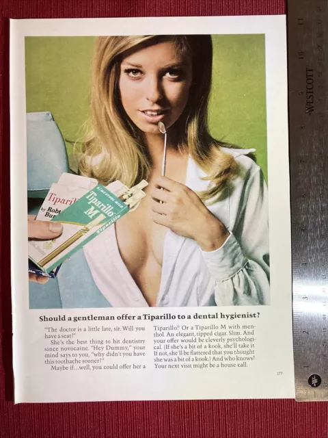 Tiparillo Cigars Sexy Woman Cleavage 1968 Print Ad - Great To Frame!