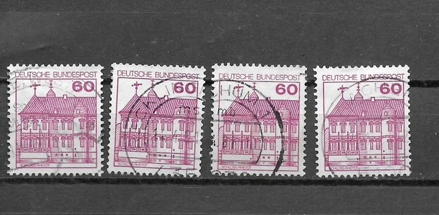 3312 - Bund - 4  Rollenmarken  Mi-Nr.  1028    Neue Fluoreszenz      gestempelt