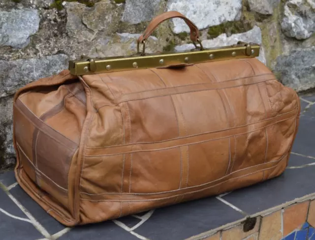 Arztkoffer Arzttasche Reisetasche Weekender Echt Leder Vintage von Denise