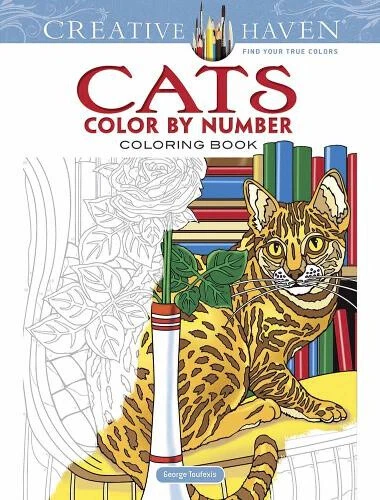CREATIVE HAVEN CATS Color by Number Coloring Book by George Toufexis ...