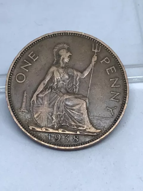 1938 One penny 1d George VI Britannia Collectible Old British Coin