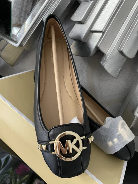 MICHAEL KORS BLACK FULTON Pyramid Studs Flats Shoes Pumps UK 6 US