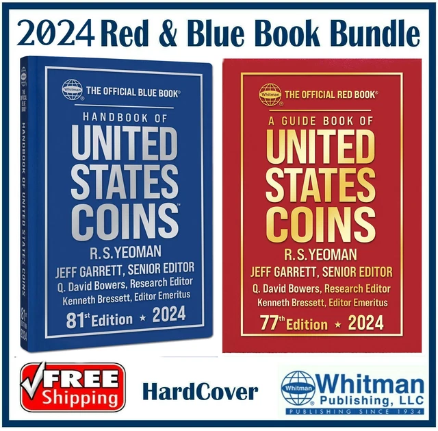 NEW 2024 RED Book Price Guide For US Coins + Blue Book HARDCOVER DEAL