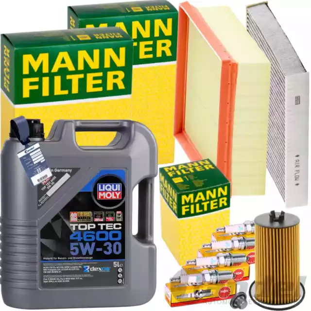 MANN INSPEKTIONSPAKET+5L LIQUI MOLY 5W-30 ÖL passend für OPEL MOKKA 1.4 AB 09.14