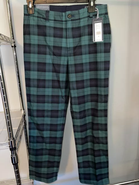 Vineyard Vines Boys Breaker Chinos Pants Size 16 Navy Blue Green Plaid NWT