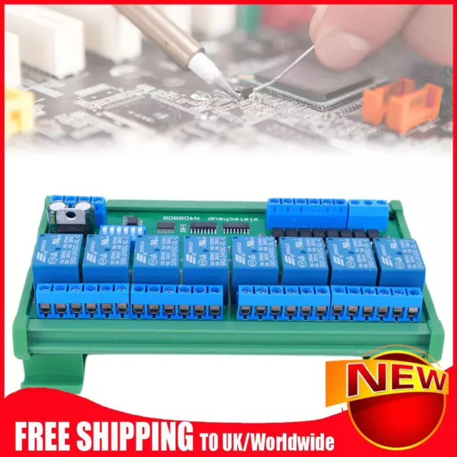 8CH UART RS485 Relay Module DIN35 C45 Modbus RTU Control Switch Board(DC 24V)