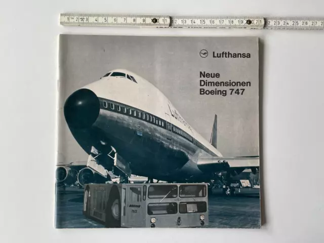Lufthansa Broschüre Boeing 747 "Neue Dimensionen" 1970 brochure