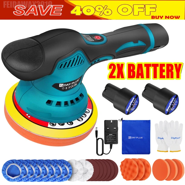 ROTARY DUAL ACTION Car Polisher Kit Orbital Polishing Machine Wax Pad ...