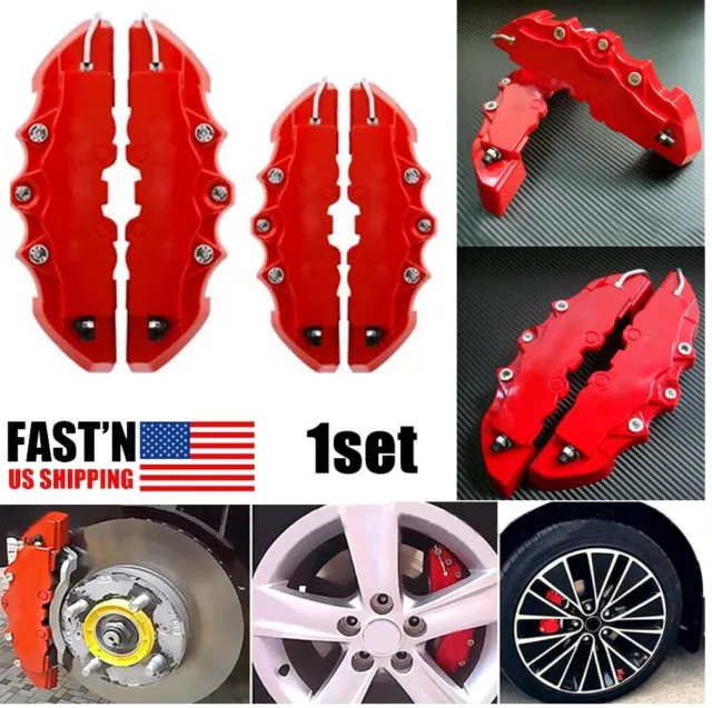 4x 3D Style Front + Rear Car Disc Brake Caliper Cover Parts Brake Accessories