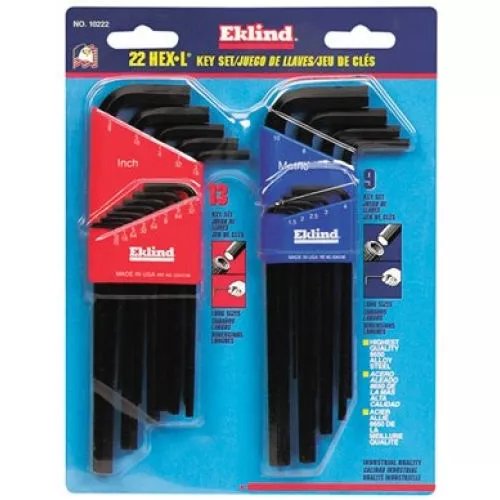 Eklind .05-3/8"  1.5-10MM 22Pc. Metric  SAE Hex Key Set