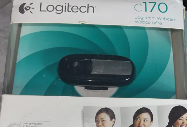 Logitech C170 Web Cam Camera - USB- Black - Good Condition With Box & Manual