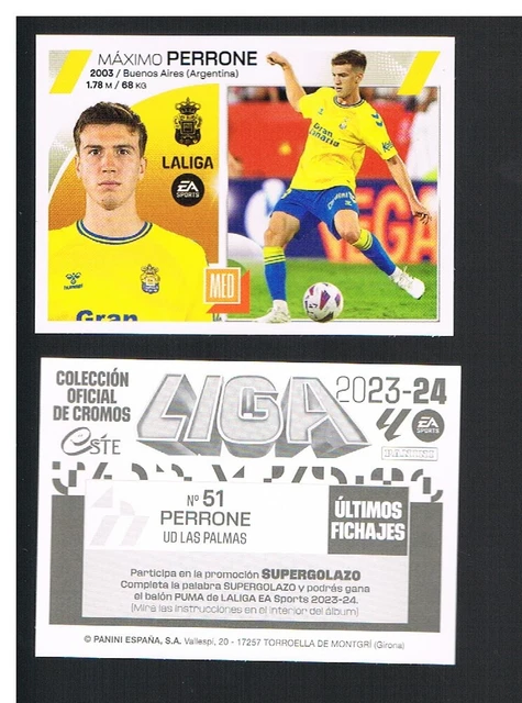 PANINI LIGA ESTE 2023 24 Ultimo Fichaje N 51 Perrone Las Palmas EUR 2 panini-liga-este-2023-24-ultimo-fichaje-n-51-perrone-las-palmas-eur-2