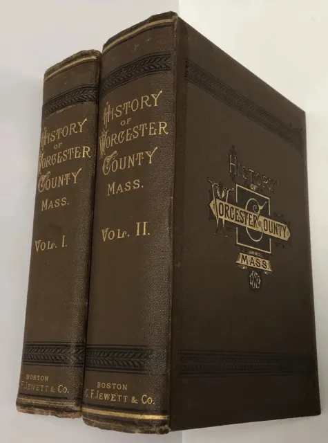 1879 History of Worcester County MA by Town 2 vol Set EXC Dana Quabbin