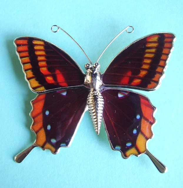 Broche Papillon Métal Doré Émaillé - Modèle W26, Occasion (État Neuf)