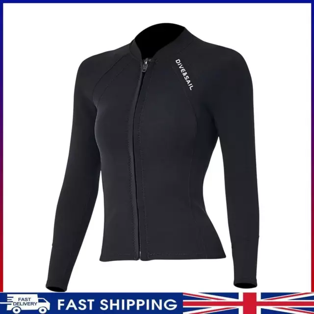 UK DIVE SAIL Women Diving Long Sleeve Jacket Snorkeling Surf Zip Tops (S)