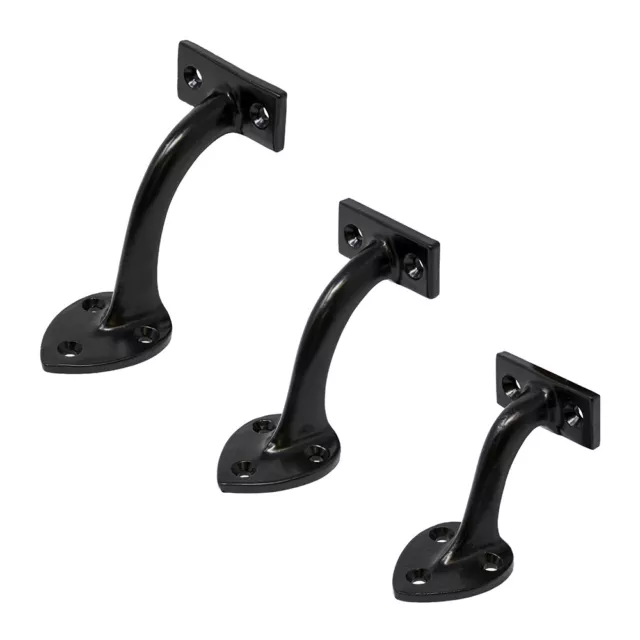 Black Handrail Bracket | Bannister Support | Wall Mounted Cast Iron | 2",2.5",3"